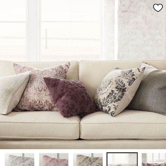 Pottery Barn Ceana Printed Pillow Cover thistle mauve